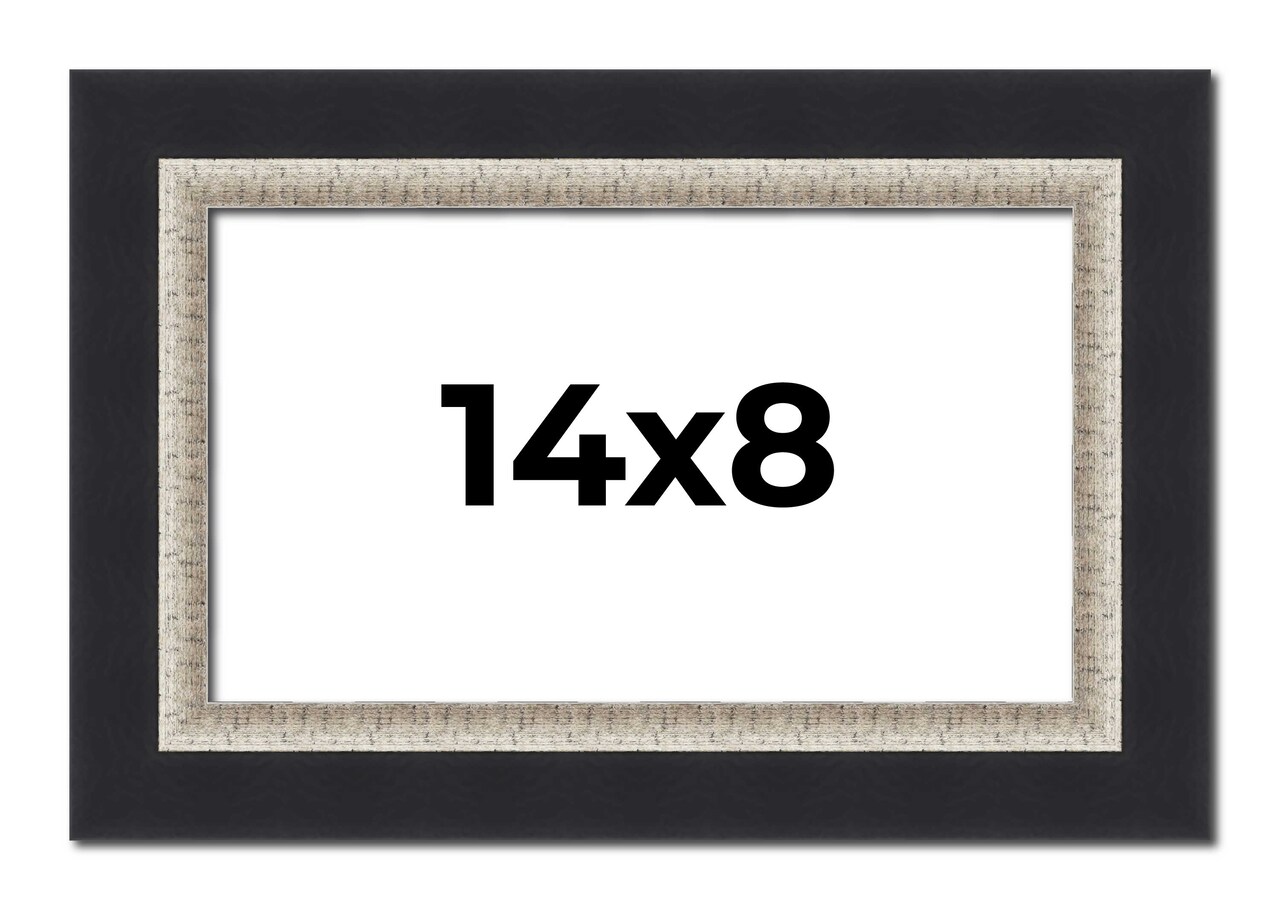 Photo Size Embellished Black Picture Frame - UV Acrylic, Foam Board Backing, Hanging Hardware